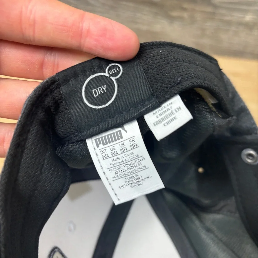 Puma Hat Cap Strap Back White Gray Golf Athletic Dry Cell Adjustable‎ Mens